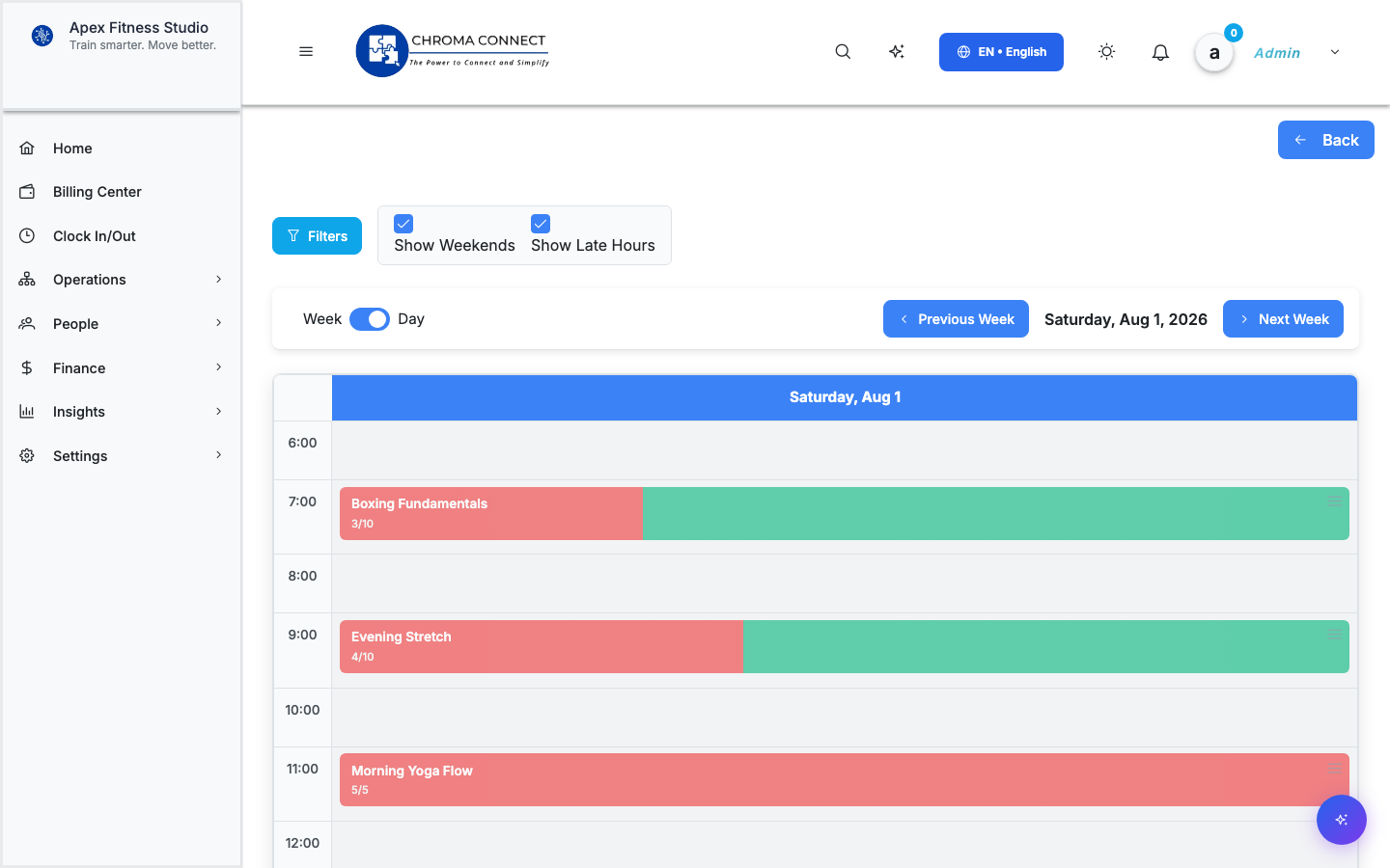 Chroma Connect admin dashboard